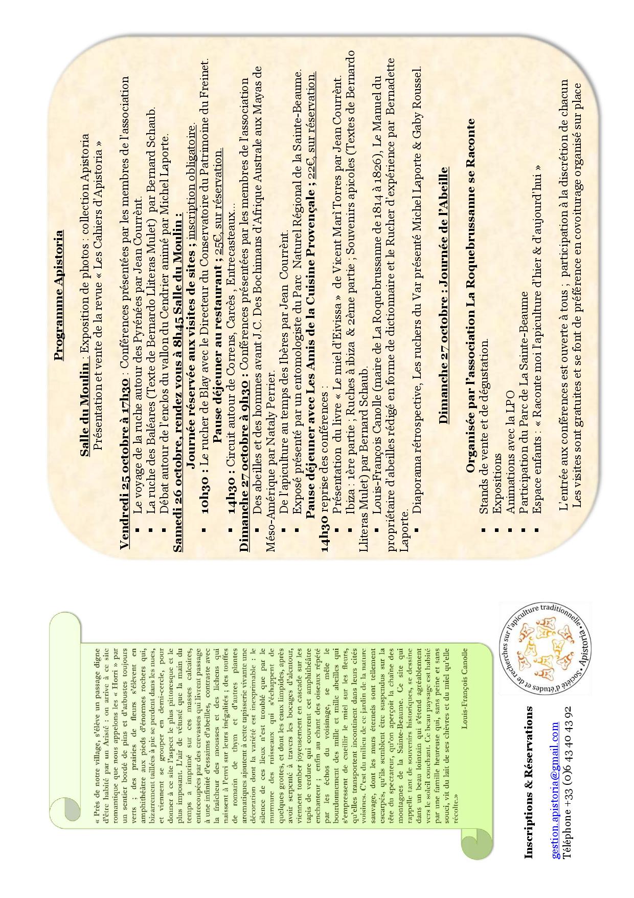 Programme Apistoria