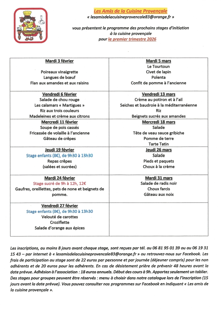 Programme cuisine provençale 1er 26
